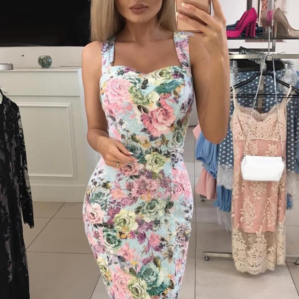 Rose Floral Print Dress - Romantic Style | emerallda