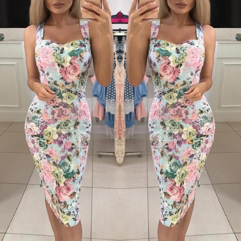 Rose Floral Print Dress - Romantic Style | emerallda
