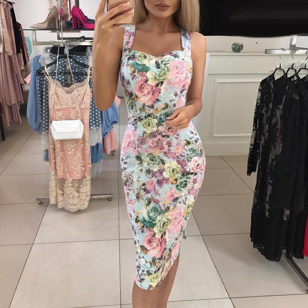 Rose Floral Print Dress - Romantic Style | emerallda