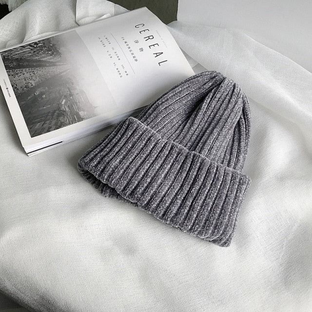 Winter Snow Beanie - Warm Chenille Skullies Cap | emerallda