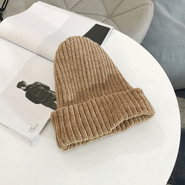 Winter Snow Beanie - Warm Chenille Skullies Cap | emerallda