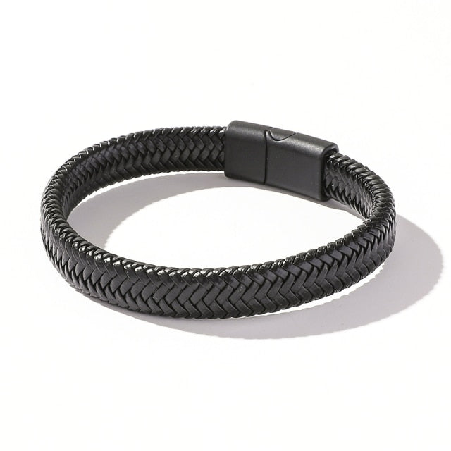 Hip Hop Wrap Bracelet - Stainless Steel Leather | emerallda