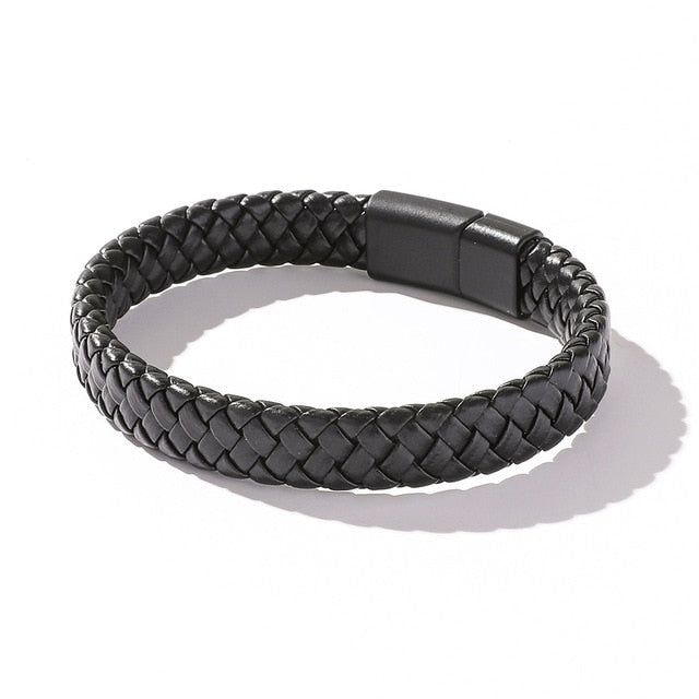 Hip Hop Wrap Bracelet - Stainless Steel Leather | emerallda