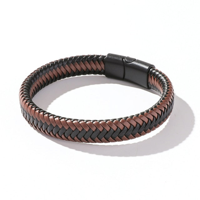 Hip Hop Wrap Bracelet - Stainless Steel Leather | emerallda
