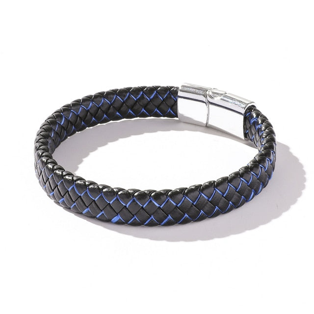 Hip Hop Wrap Bracelet - Stainless Steel Leather | emerallda