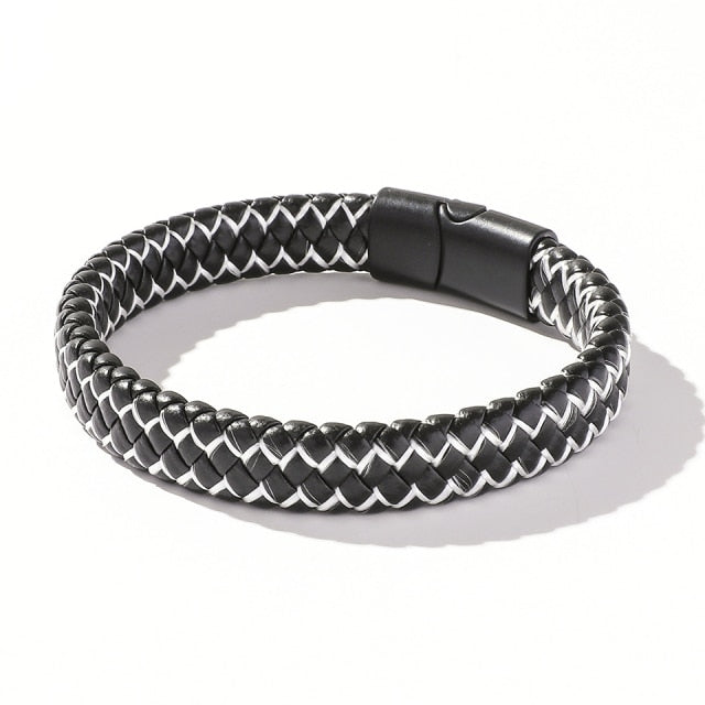 Hip Hop Wrap Bracelet - Stainless Steel Leather | emerallda