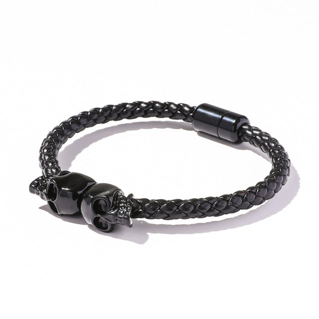 Hip Hop Wrap Bracelet - Stainless Steel Leather | emerallda