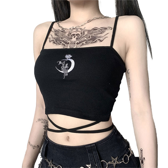 Gothic Lace Detail Top - Dark Elegant Women&