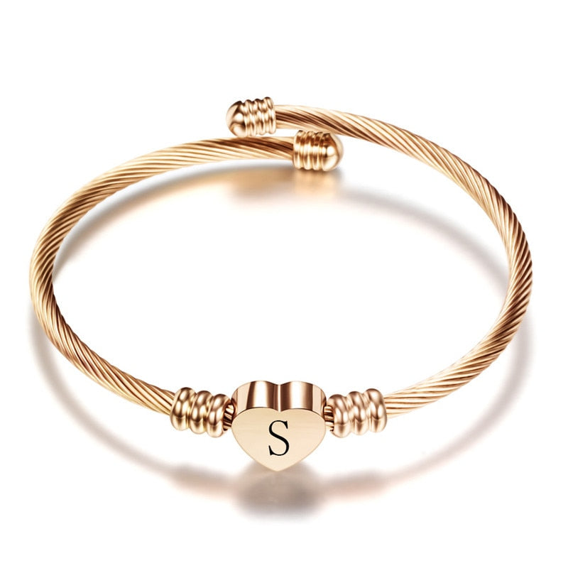 Letter Initial Bracelet - Personalized A-Z Jewelry | emerallda