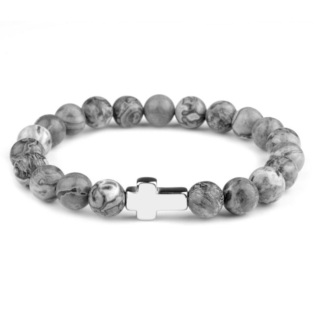 Cena Punk Beaded Bracelet - Stainless Steel Men&